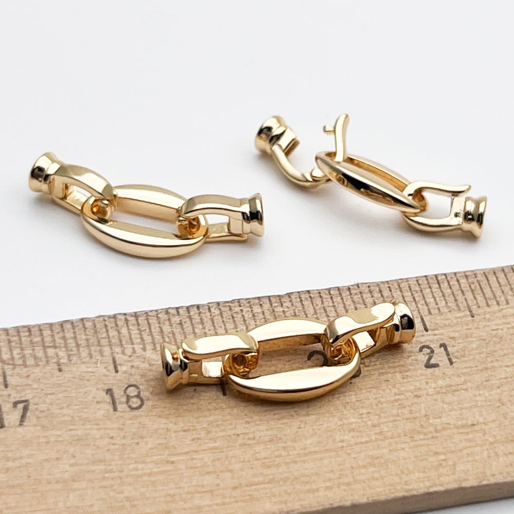 Замок, цвет золото, размер кольца 13*8,2 мм, размер концевиков 8,8*4,3 мм, цена за 1 шт