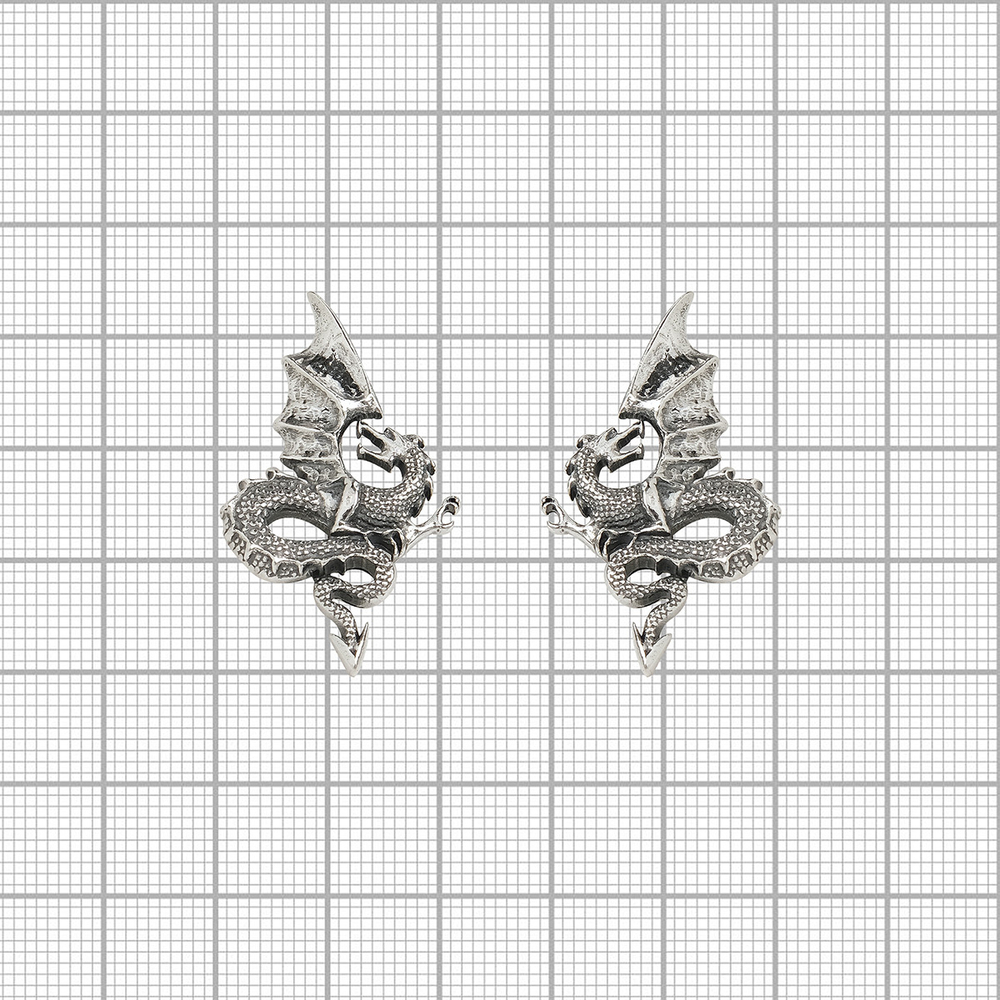 "Красс" серьги в серебряном покрытии из коллекции "Dragon" от Jenavi с английским замком