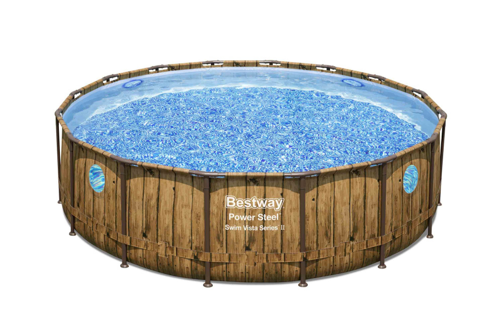Каркасный бассейн Bestway 488х122 см + фильтр-насос 5678 л/ч, тент, лестница (56725 BW)