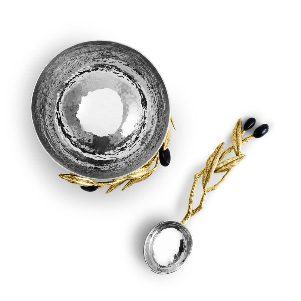 Чаша для орехов с ложкой 10см Michael Aram Оливковая ветвь