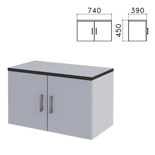 Шкаф-антресоль "Монолит", 740х390х450, цвет серый, АМ01.11