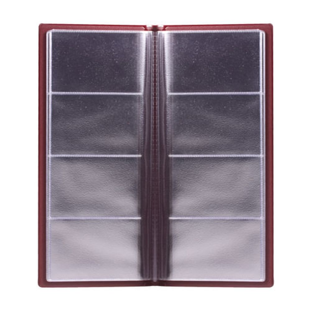 Визитница четырехрядная на 96 визитных, дисконтных или кредитных карт, бордовая, "ДПС", 2350-103