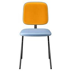 Стул Ror, Y, велюр, черный/голубой/желтый