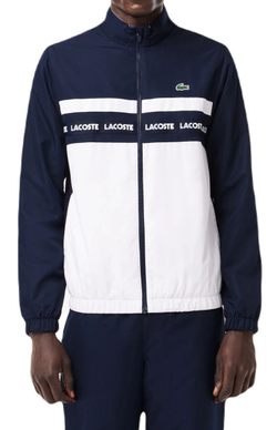 Мужской теннисный костюм Lacoste Sportsuit Logo Stripe Tennis Tracksuit - navy blue/white