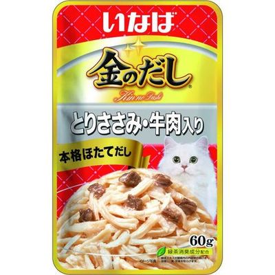 Влажный корм для кошек Inaba Kinnodashi куриное филе с говядиной в желе, Пауч 60 г