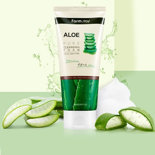 Очищающая пенка для лица с экстрактом алоэ FarmStay Aloe Pure Cleansing Foam, 180мл