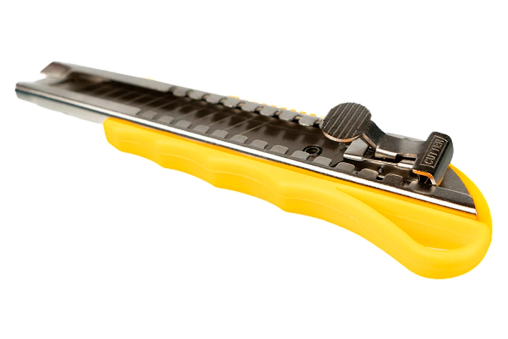 Нож строительный со сменным лезвием 25 мм Samtools желтый