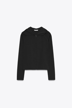 ZARA ТОЛСТОВКА SEAMLESS ИЗ ПОЛИАМИДА, ЧЕРНЫЙ