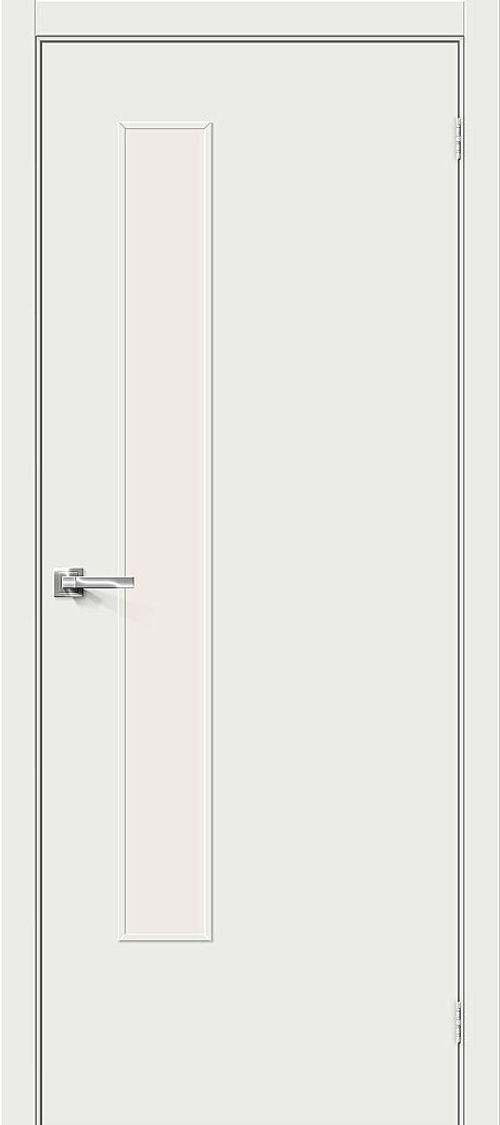 Дверь Браво-9 / Цвет Super White / Стекло Magic Fog / Двери Браво