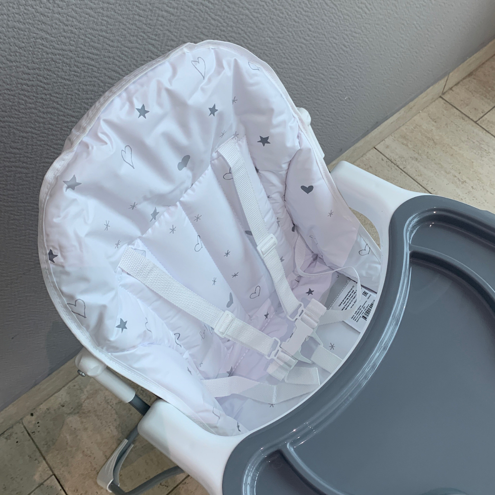 Стульчик для кормления 252 белый-серый