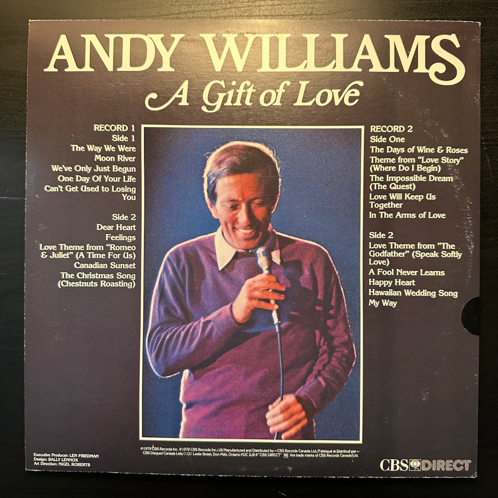 Andy Williams - A Gift Of Love 2LP (Канада 1979г.)