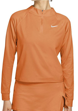 Женская теннисная футболка (dł. Рукава) Nike Court Dri-Fit Victory Top LS W - hot curry/white