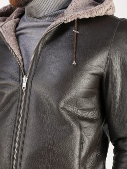 Дубленка натуральная куртка зимняя с капюшоном шуба