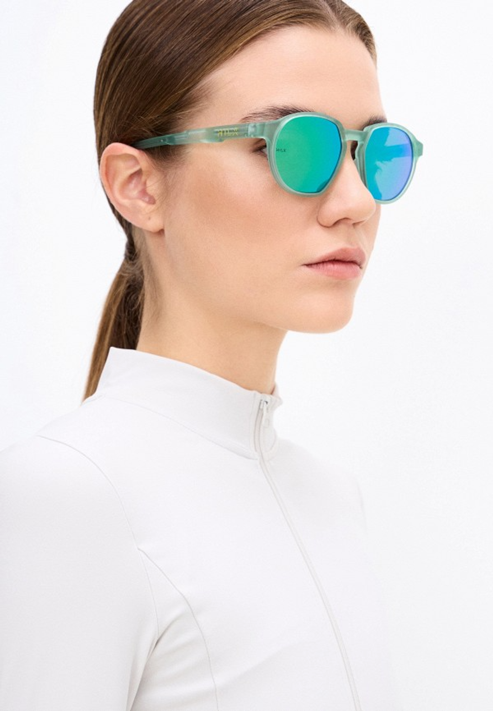 Спортивные очки HILX Orion Matt Crystal Green / Green Mirror Polarized Lens