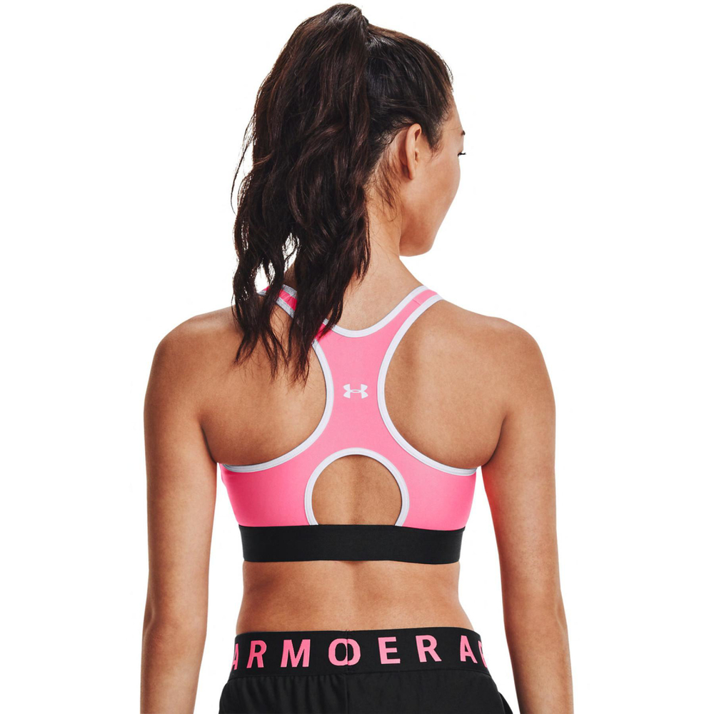 ТОП теннисный Under Armour Mid Keyhole Bra - neon pink