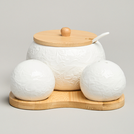 НАБОР ДЛЯ СПЕЦИЙ LEFARD "MUSE" 3 ПР. НА ДЕР.ПОДСТАВКЕ 15,5*15,5*10 СМ