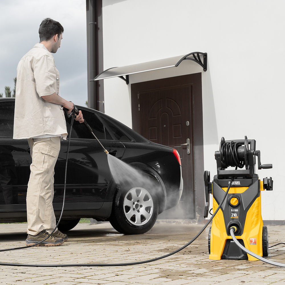 Моечная машина высокого давления R-210iD, 2600 Вт, 210 бар, 8,0 л/мин, асинх. двиг., бараб.// Denzel