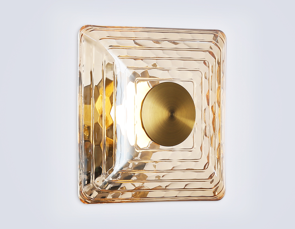 Светильник настенный LH31035 BS/TI латунь/янтарь 6W 3000K 150*150*85