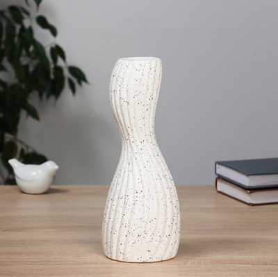 Ваза керамика настольная "Финли" 25х9,5 см, чёрно-белый