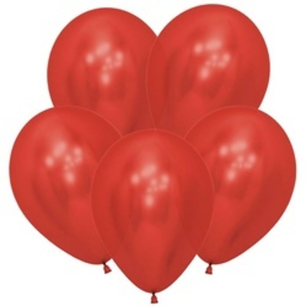 Шар (12"/30 см) Рефлекс Красный (Зеркальные шары) / Reflex Red 10 шт.