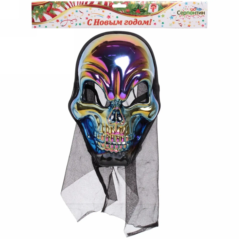 Маска карнавальная «Зловещий череп» 18*28 см