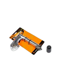 Вынос руля TRIX, алюминиевый кованый, Road, для резьбовой вилки 1", под руль 25,4-26,0мм, одноболтовый, l-100мм, угол -17 , серебристый