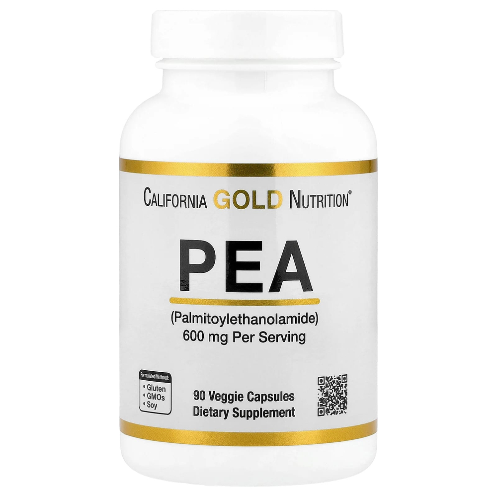California Gold Nutrition, ПЭА (пальмитоилэтаноламид), 90 вегетарианских капсул (300 мг в 1 капсуле)
