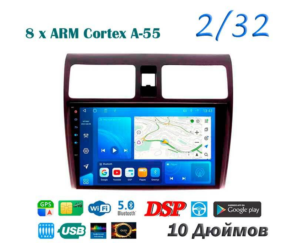 Topway TS18 2+32GB 8 ядер для Suzuki Swift 2004-2010