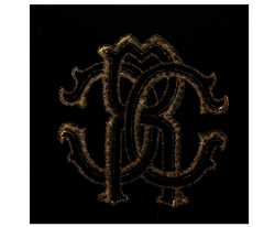 Подушка декоративная 48х48 Roberto Cavalli Venezia черная Италия логотип