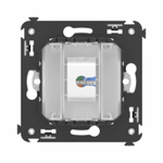 Телефонная розетка RJ-12 без шторки в стену одинарная, "Avanti", "Белое облако"