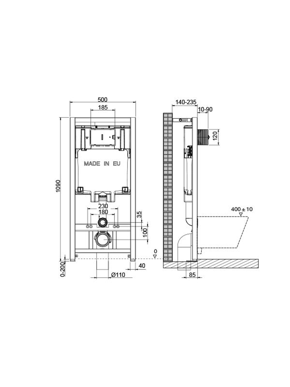 Инсталляция OLI 80 ECO механика 886914 + панель смыва SLIM хром 659046