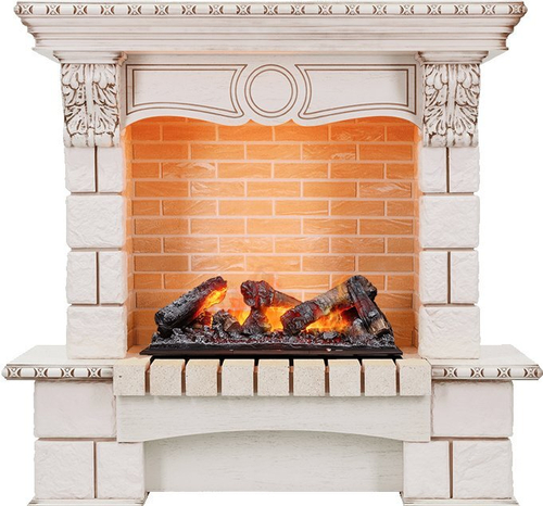 Каминокомплект Pierre Luxe - Слоновая кость / Шампань (Высота 1035мм) с очагом Cassette 600 NH