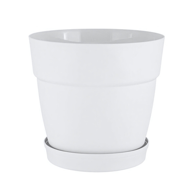 Горшок для цветов InGreen Villa de Fiori с фикс. подд. 26л, D380мм, на колесиках, белоснежный жасмин