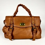 Женская сумка-портфель из натуральной кожи цвета whisky