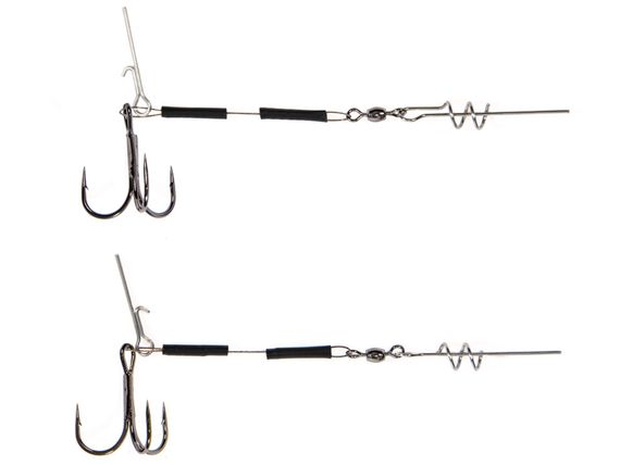 Оснастка стал. Lucky John STINGER POWER CHAIN 3,5 и 5,5см, оснащ. тройниками разм.02/0 и 01/0 1шт.