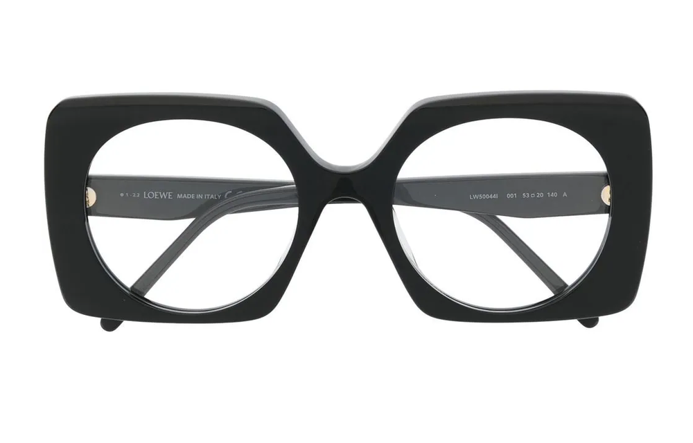 LOEWE Polyester Irregular Shape Functional Glasses Men"s Black