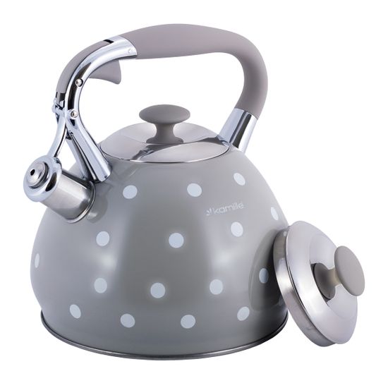 Чайник 3 л. из нержавеющей стали со свистком Kamille KM-0695 горох
