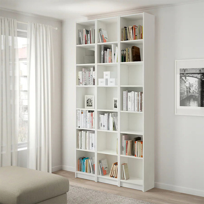 Стеллаж Билли 05 Белый Фасадный 0101 120*28*237 см, Белый   Фиеста