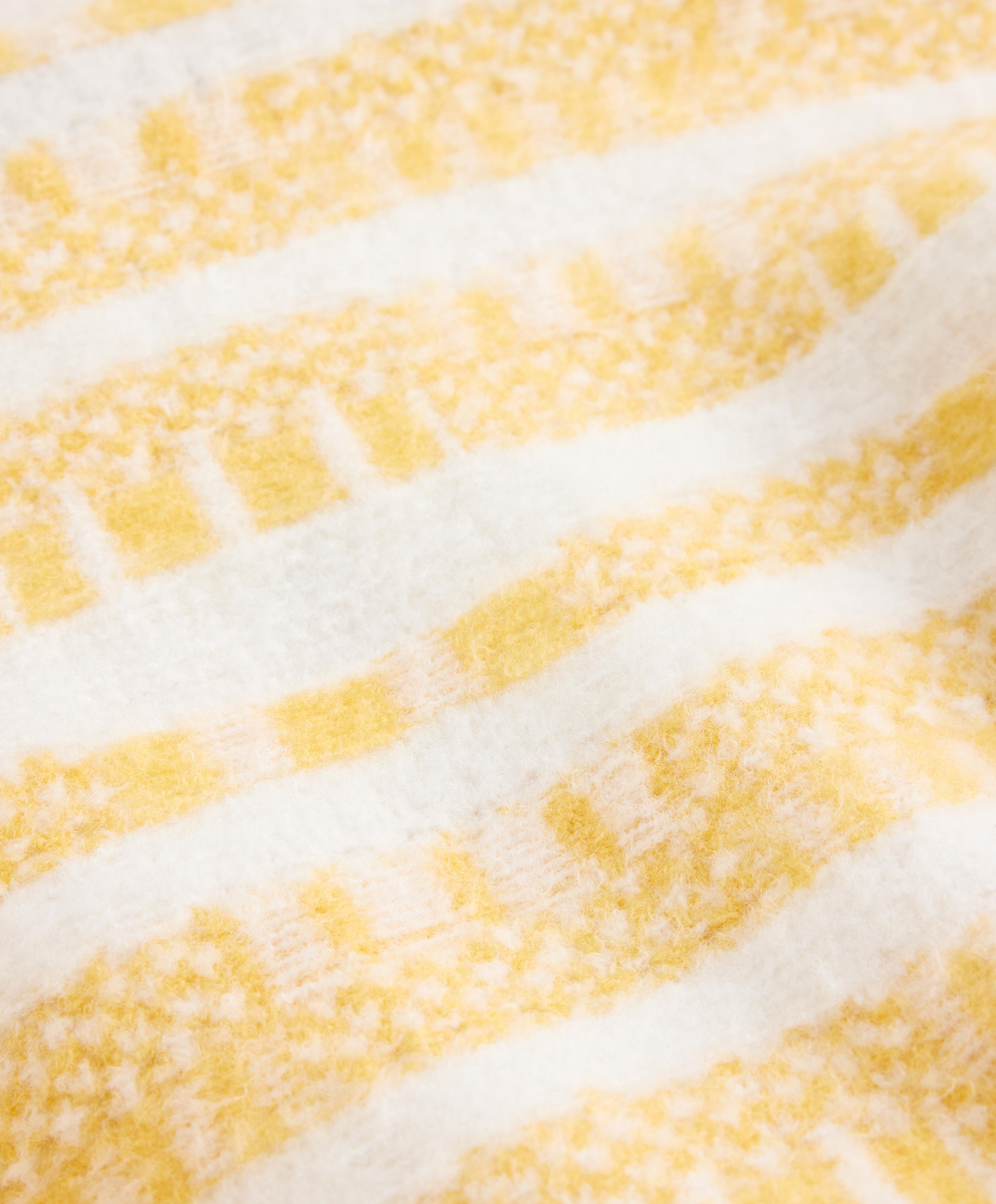 Oysho Вязаный жакет в полоску с жаккардовым узором, желтый