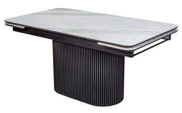 Стол обеденный раздвижной RELAX -160 (224), QUIOS SILVER RULIDO глянцевая / черный муар