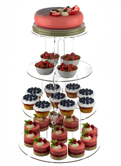 Подставка 4х ярусная для торта, кексов , капкейков, кейтеринга