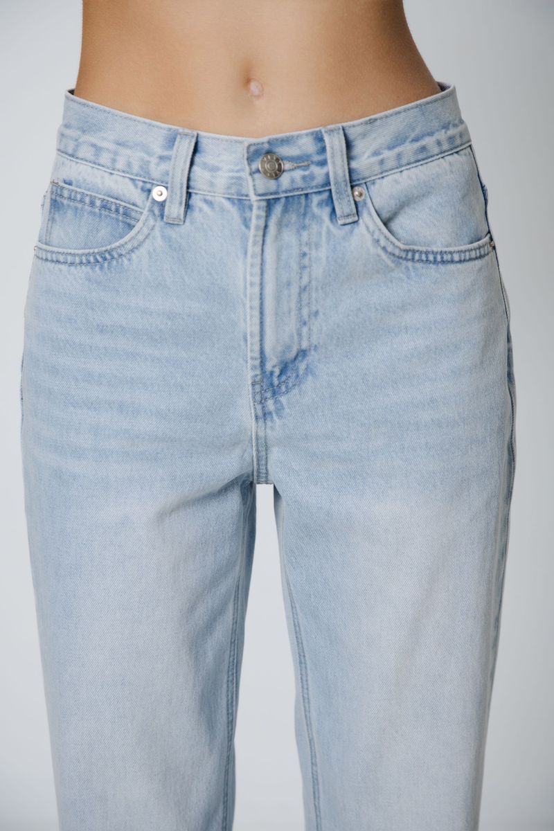 Джинсы прямые relaxed fit голубые