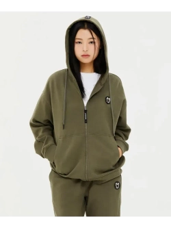 Кофта на молнии с капюшоном с металлическим логотипом LADOK