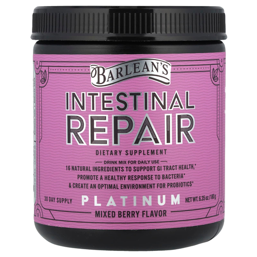 Barlean's, Ремонт кишечника, вкус ягод, 180 г (6,35 унции)