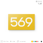 Номер на дверь 569, табличка на дверь для офиса, квартиры, кабинета, аудитории, склада, желтая 120х70 мм, Айдентика Технолоджи
