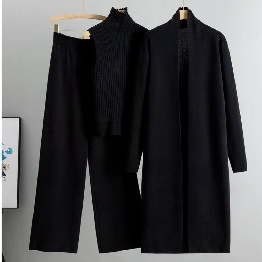 Женский комплект-тройка: кардиган, топ и брюки