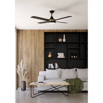 Вентилятор потолочный со светильником 19W 3450K 35118 черный/латунный/молочный TRINIDAD Eglo