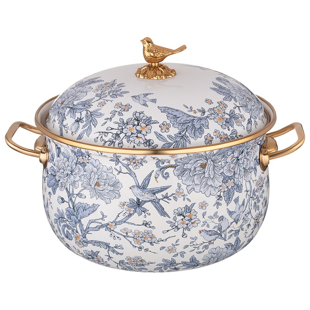 КАСТРЮЛЯ ЭМАЛИРОВАННАЯ LEFARD С КРЫШКОЙ, СЕРИЯ ROYAL GARDEN 4,8Л, ДИА.22СМ ПОДХОДИТ ДЛЯ ИНДУК.ПЛ