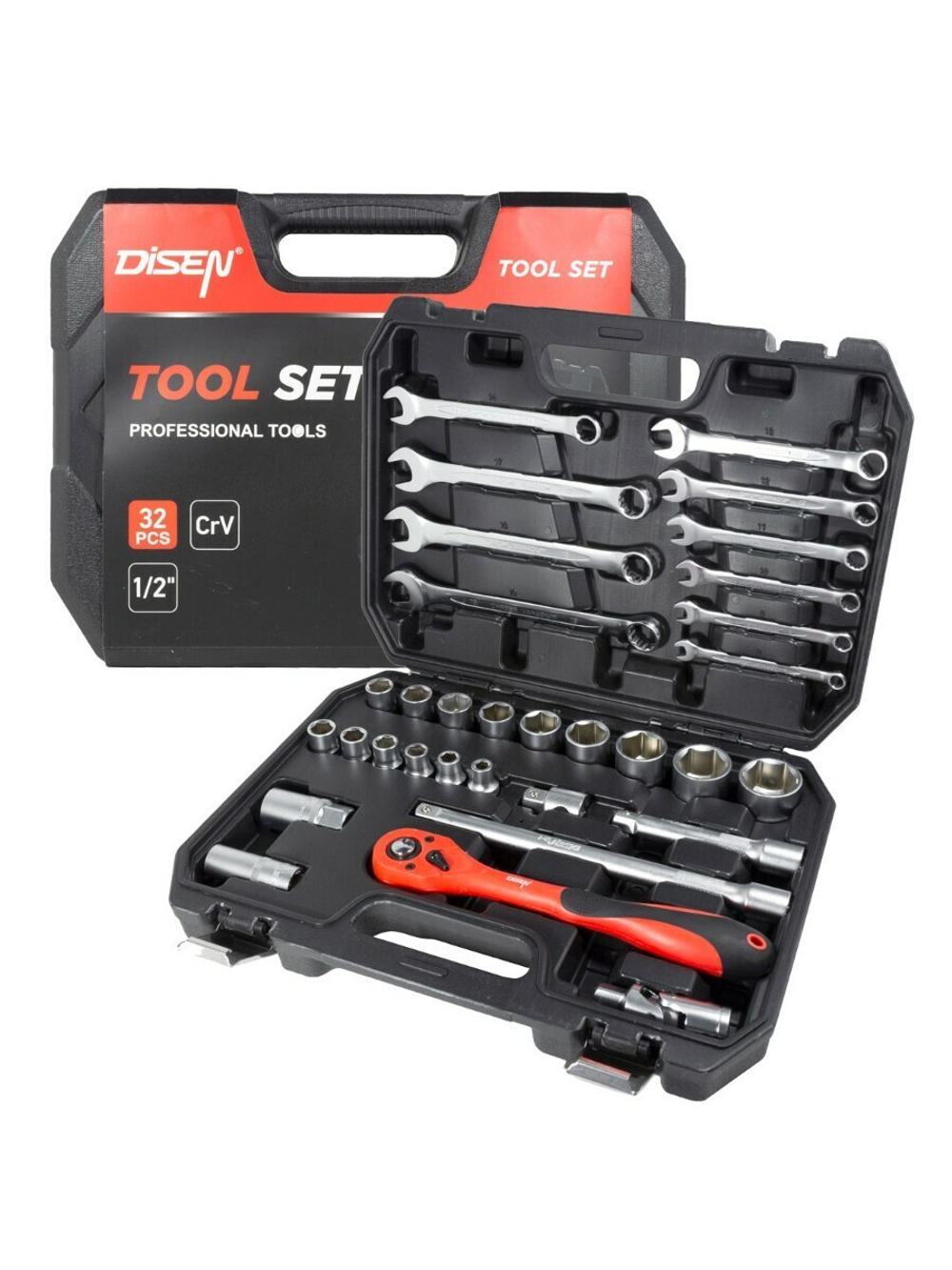 Набор инструментов 32пр.1/2''(6гр.)(8-32мм) DISEN DS-4324-5