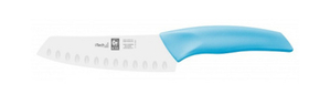 Нож японский Santoku 140/260 мм. с бороздками, голубой I-TECH Icel (24602.IT87000.140)